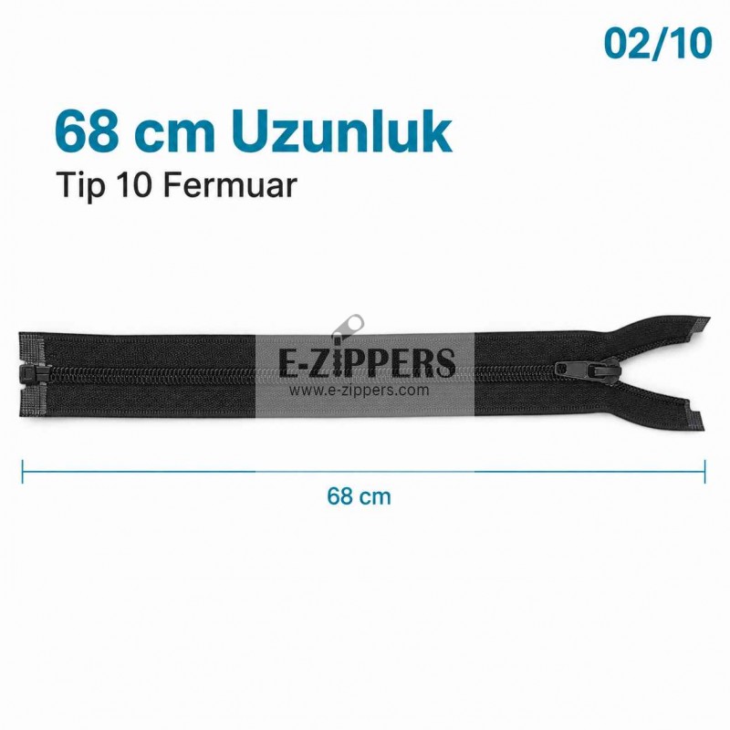 68 cm / 26.772 in T10 #5 Black Nylon Open-End Separating Jacket Zipper – ZPS0068T10