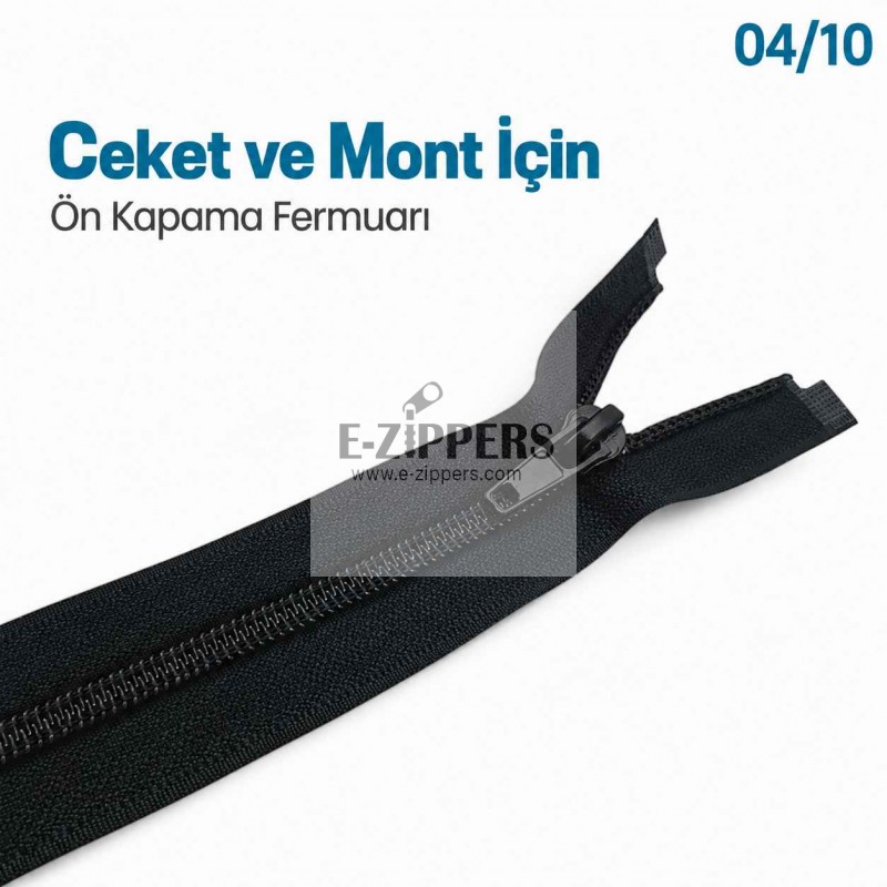 68 cm / 26.772 in T10 #5 Black Nylon Open-End Separating Jacket Zipper – ZPS0068T10