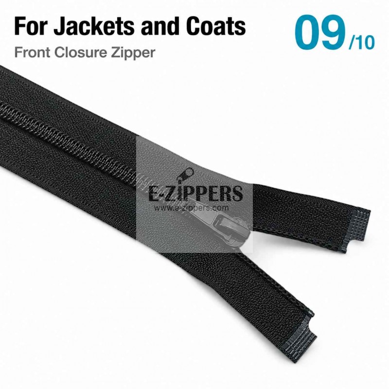 68 cm / 26.772 in T10 #5 Black Nylon Open-End Separating Jacket Zipper – ZPS0068T10