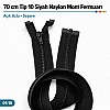 70 cm Tip 10 Siyah Naylon Separe Mont Fermuarı – Açık Uçlu Ceket Fermuarı ZPS0070T10