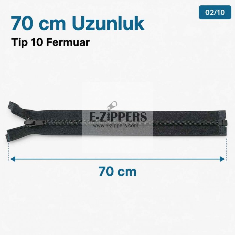 70 cm / 27.559 in T10 #5 Black Nylon Open-End Separating Jacket Zipper – ZPS0070T10