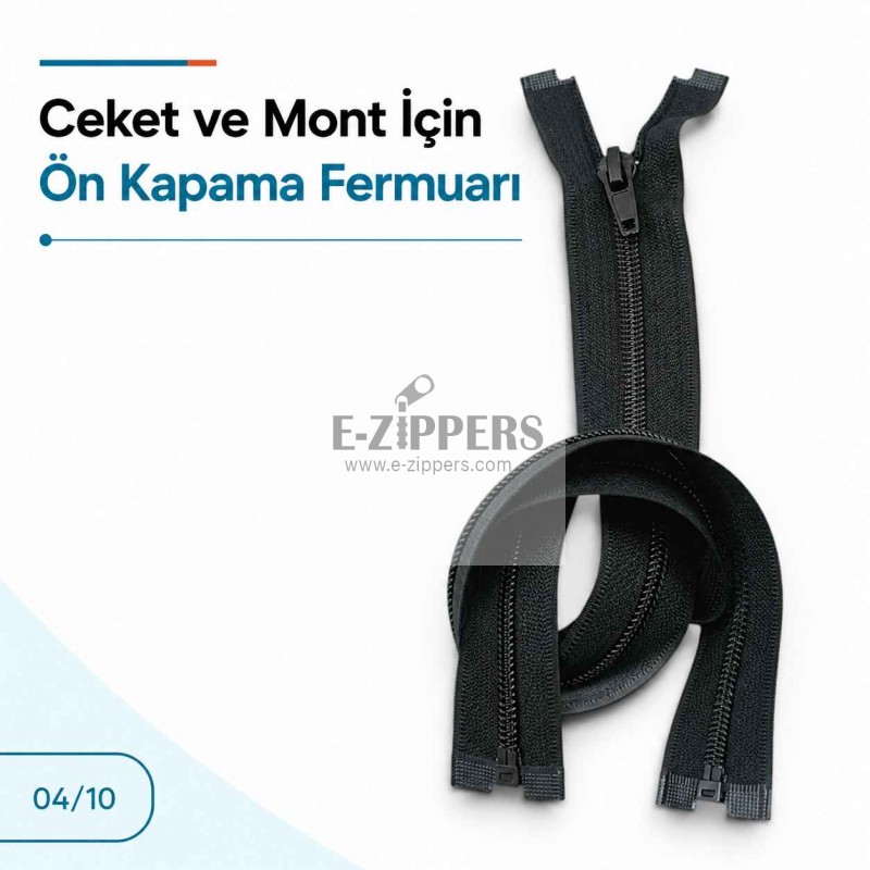 70 cm / 27.559 in T10 #5 Black Nylon Open-End Separating Jacket Zipper – ZPS0070T10