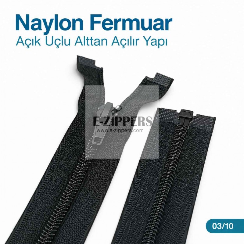 70 cm / 27.559 in T10 #5 Black Nylon Open-End Separating Jacket Zipper – ZPS0070T10