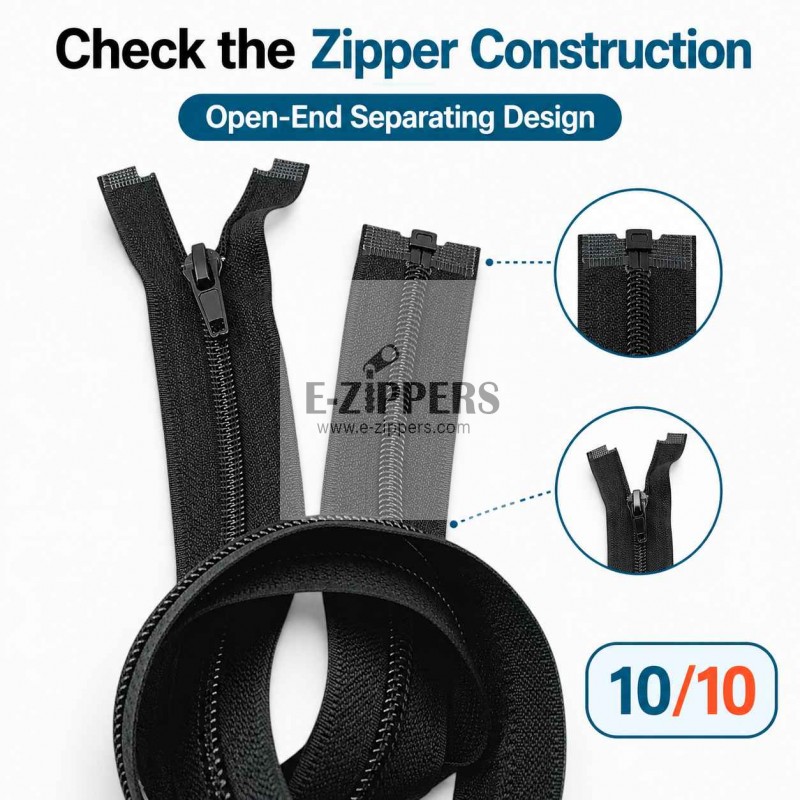 70 cm / 27.559 in T10 #5 Black Nylon Open-End Separating Jacket Zipper – ZPS0070T10