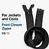 70 cm / 27.559 in T10 #5 Black Nylon Open-End Separating Jacket Zipper – ZPS0070T10