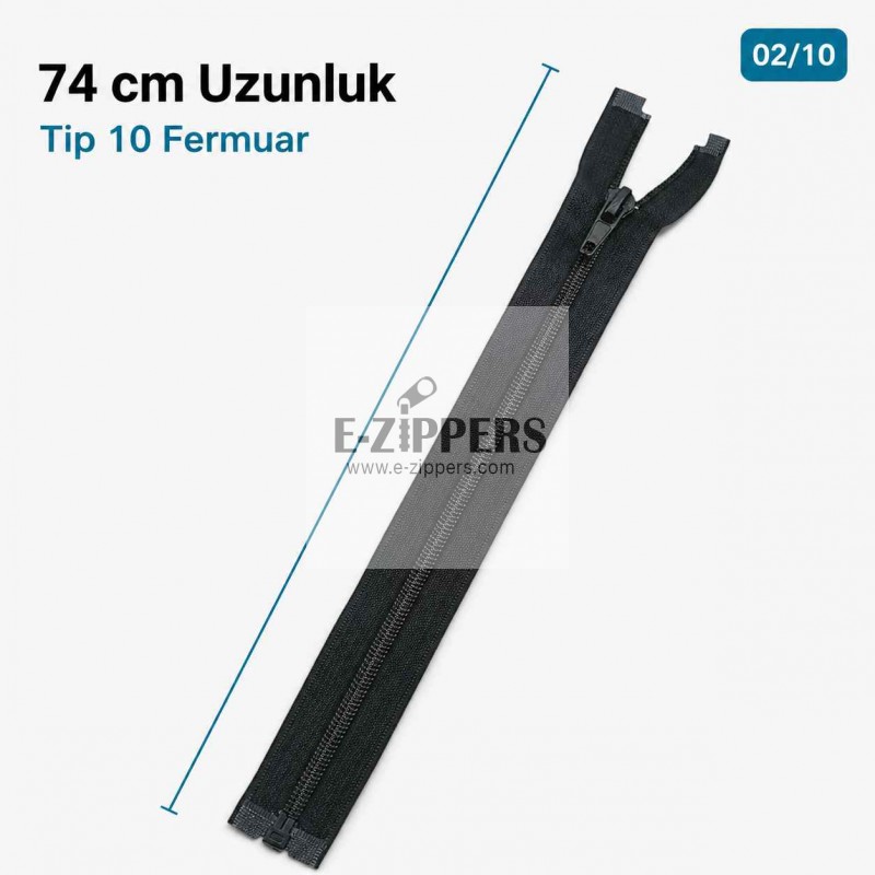 74 cm / 29.134 in T10 #5 Black Nylon Open-End Separating Jacket Zipper – ZPS0074T10