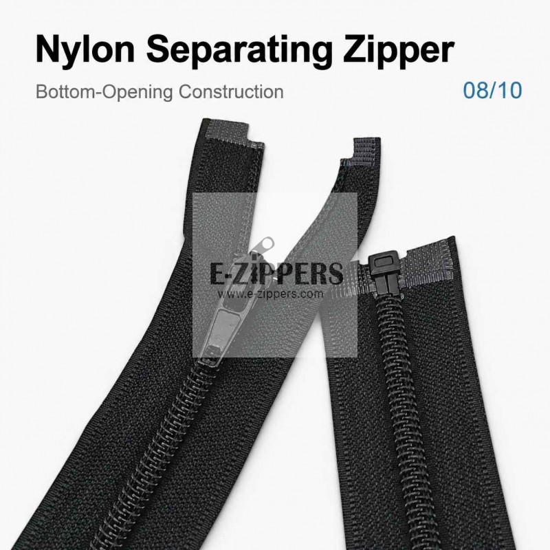 74 cm / 29.134 in T10 #5 Black Nylon Open-End Separating Jacket Zipper – ZPS0074T10