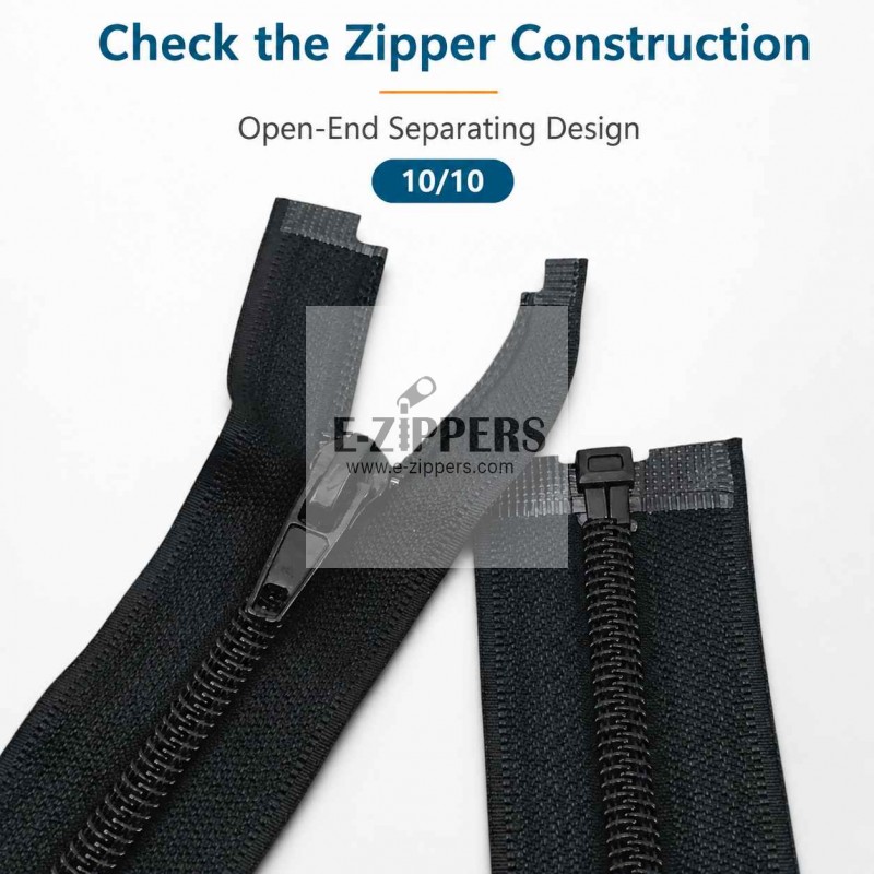 74 cm / 29.134 in T10 #5 Black Nylon Open-End Separating Jacket Zipper – ZPS0074T10