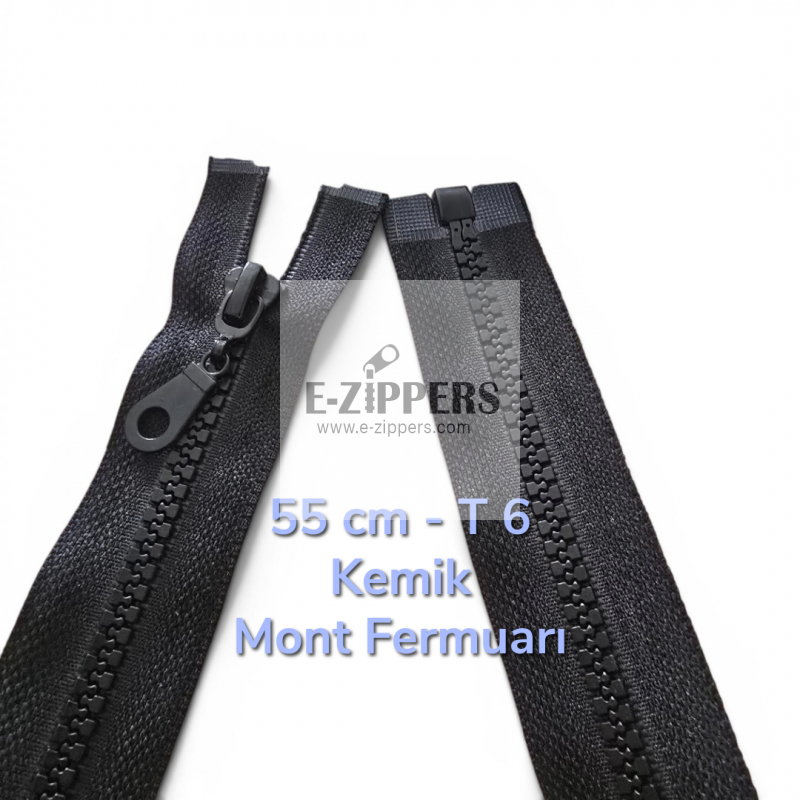 55 cm T6 Kemik Fermuar Açık Uçlu Separe Armut Elcikli Mont ve Ceket İçin ZPK0055T6PROMO