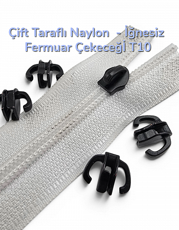 Çift Taraflı İğnesiz Naylon Fermuar Çekeceği  T 10 - KRSCTİT10