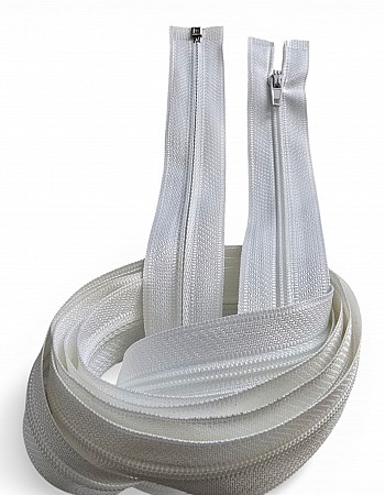 160 cm Beyaz Ferace Fermuarı | Açık Uçlu Uzun Giyim Fermuarı | ZP00160T5