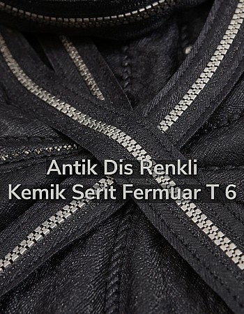 Antik Diş Renkli Kemik Şerit Fermuar T 6 - SRTKMKOT6