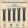 Crocodile Tooth Bone Jacket Zipper Set, 5 Pieces – For 47-53 cm Short Jackets and Coats -ST-0003T5