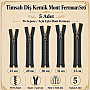 Timsah Diş Kemik Mont Fermuarı Seti 5 Adet  – 47–53 cm Kısa Mont ve Ceket İçin -ST-0003T5