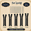 Crocodile Tooth Bone Jacket Zipper Set, 5 Pieces – For 47-53 cm Short Jackets and Coats -ST-0003T5