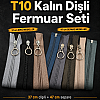 Terzi, Tadilatçı ve Çantacılar İçin Kalın Dişli T10  Fermuar Seti – 37 / 47 cm – 10 Adet - ST-0006T10