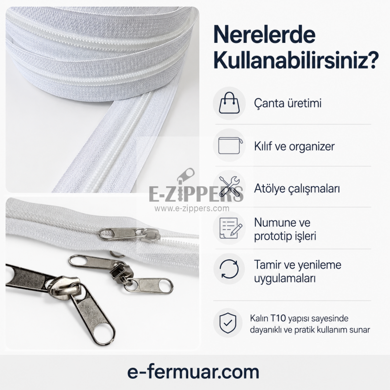 #5 Nylon Zipper Chain Kit for Bag Makers, Cases & Repair Shops – 200 m / 656.17 ft + 100 Sliders ST-0009T10-200M100C