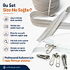 Set of #3 molded plastic zippers on tape, 100 meters long with 50 sliders, ideal for professional use.