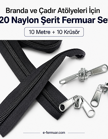 #10 Nylon Zipper Chain Kit for Tarps & Tents – 10 m / 32.81 ft + 10 Sliders ST-0013