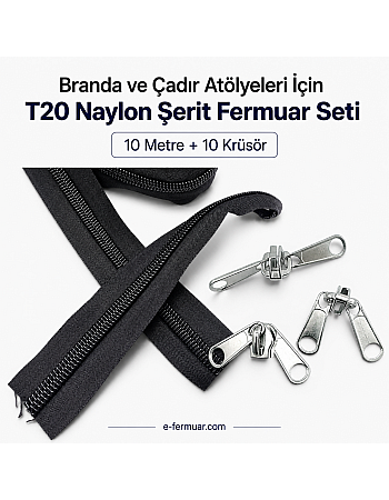 #10 Nylon Zipper Chain Kit for Tarps & Tents – 10 m / 32.81 ft + 10 Sliders ST-0013