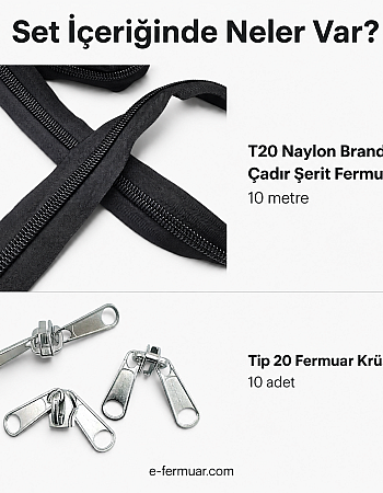 #10 Nylon Zipper Chain Kit for Tarps & Tents – 10 m / 32.81 ft + 10 Sliders ST-0013