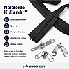 Yüksek kaliteli naylon T20 fermuar, 100m uzunlukta şerit ve 50 krüsör içerir.