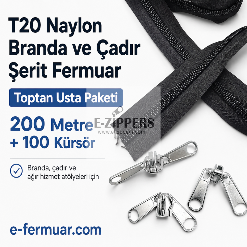 Set of #8 nylon coil zipper tape, 656 feet long, with 100 sliders included.