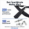 Set of #8 nylon coil zipper tape, 656 feet long, with 100 sliders included.
