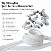 Tip 10 Naylon Şerit Fermuar Deneme Seti – 20 Metre + 10 Tek Elcikli Kürsör ST-T10T-NAYLON-20M10C