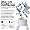 Atölye, Çanta ve Kılıf Üretimi İçin Tip 10 Naylon Şerit Fermuar Seti – 50 Metre + 25 Tek Elcikli Kürsör ST-T10T-NAYLON-50M25C