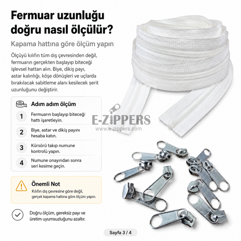 Kırlent, Minder ve Yastık Kılıfları İçin Tip 5 Naylon Şerit Fermuar Üretim Seti – 100 Metre + 200 Tek Elcikli Kürsör ST-T5T-NAYLON-100M200K