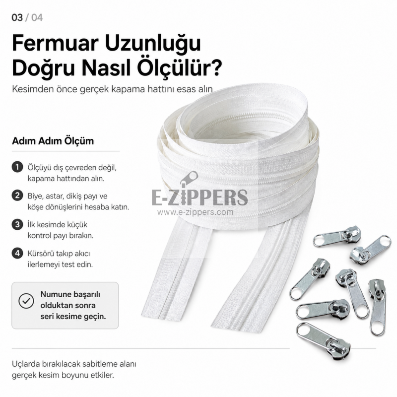 200 metre T5 naylon metraj fermuar 400 tek elcikli kürsör paketi