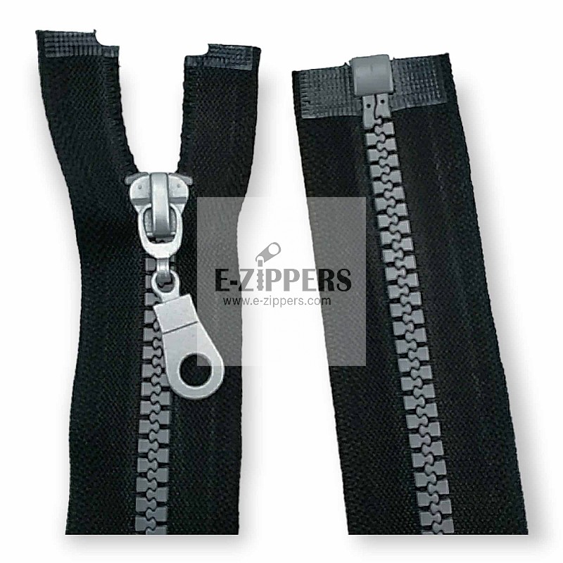 80 cm #5 31,50" Molded Plastic Jacket Zipper Metalized Teeth Open End Separated ZPK0080T5K