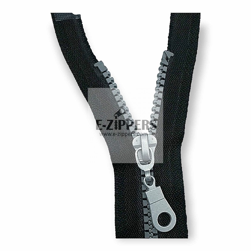 80 cm #5 31,50" Molded Plastic Jacket Zipper Metalized Teeth Open End Separated ZPK0080T5K