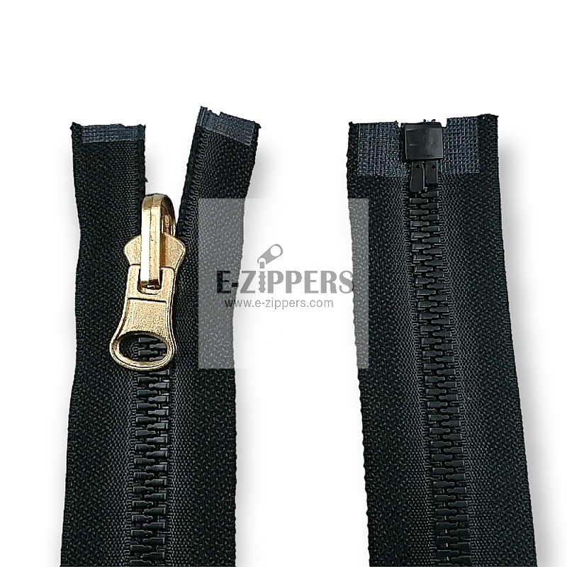 Molded Zipper 80 cm, 31,50" #9 Metal Imatation Metalized Teeth Open End - Separe ZPK0080T9MGK