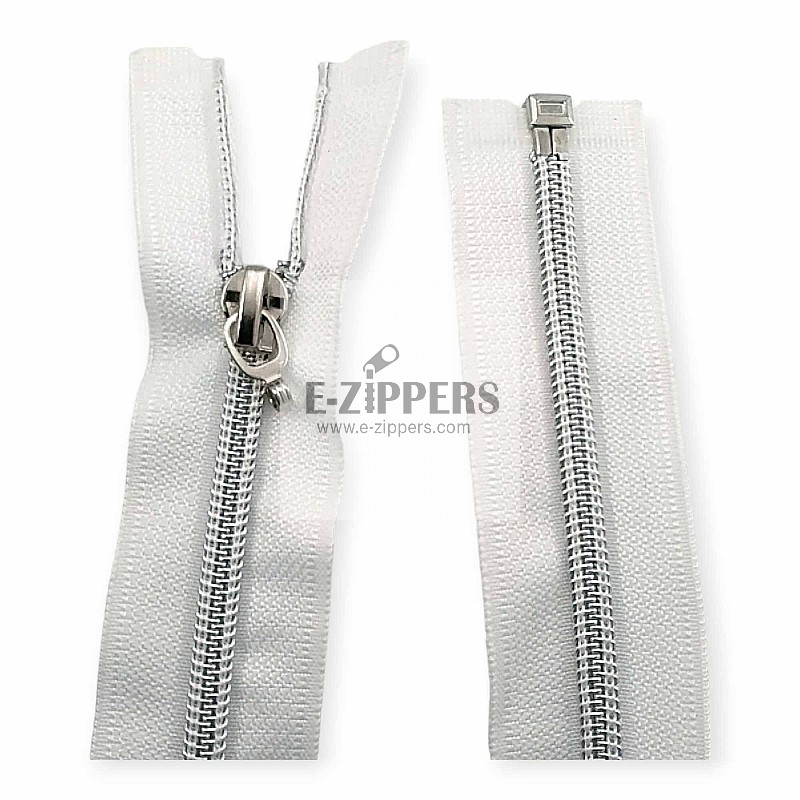 75 cm #5 29,53" Nylon Coil Metallic Teeth Jacket Zipper Open End - Separating ZPSM0075T10