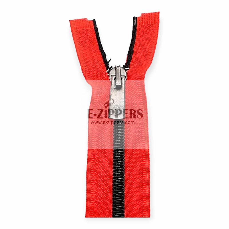 85 cm #5 33,47" Nylon Coil Metallic Teeth Jacket Zipper Open End - Separating ZPSM0085T10