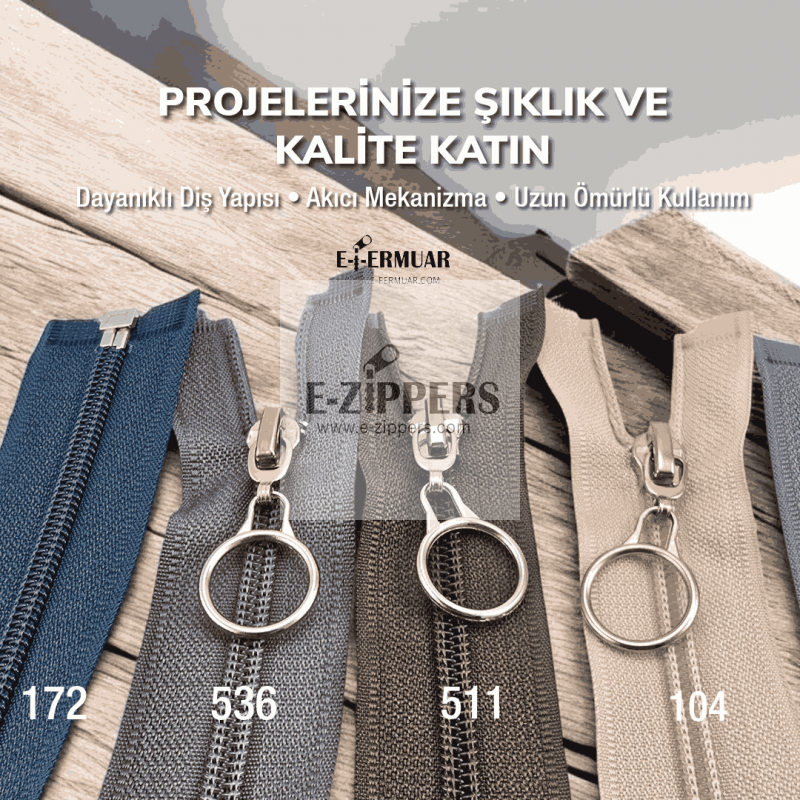 47 cm T10 Açık Uçlu Naylon Fermuar – Mont, Ceket ve Dış Giyim İçin Separe Model - ZPHSN0047T10