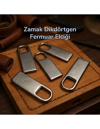 Dikdörtgen Zamak Fermuar Elciği - ELC001