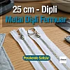Metal Fermuar 25 cm T 5 Metal Dişli Beyaz Dipli  ZPHSN0025T5
