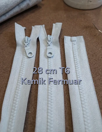 28 cm Kalın Dişli Kemik Fermuar T6 Açık Uçlu - Separe  ZPHSN0028T6