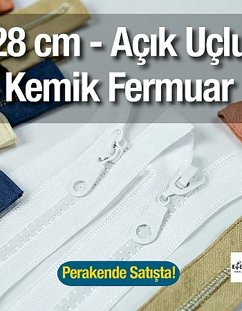 28 cm Kalın Dişli Kemik Fermuar T6 Açık Uçlu - Separe  ZPHSN0028T6