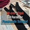  Etek ve Elbise Gizli Fermuar 30 cm Siyah kapalı Uçlu ZPHSN0030TUL