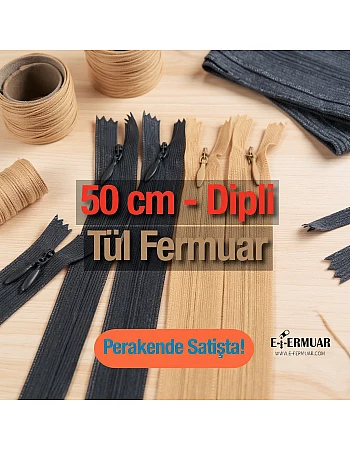 Hidden Zipper 50 cm Tulle Dress and Skirt Zipper ZPHSN0050TUL