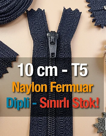 Naylon 10 Cm Cep Fermuarı Dipli -  NC0010T5