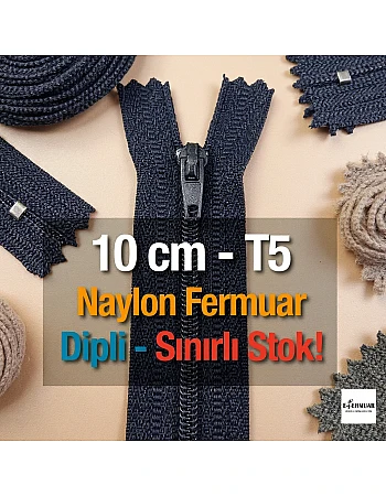 Naylon 10 Cm Cep Fermuarı Dipli -  NC0010T5