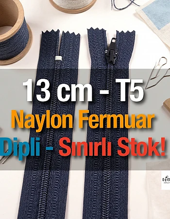  Naylon Cep Fermuarı 13 Cm Dipli -  NC0013T5