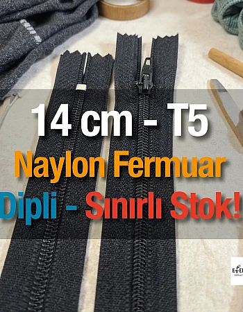 Naylon Cep Fermuarı 14 Cm  Dipli -  NC0014T5