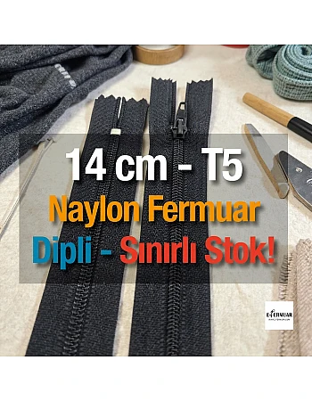 Naylon Cep Fermuarı 14 Cm  Dipli -  NC0014T5