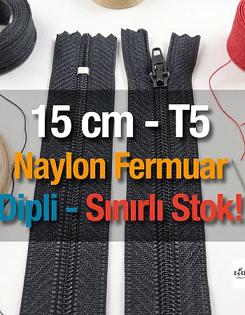 Nylon Pocket Zipper with 15 cm Bottom - NC0015T5